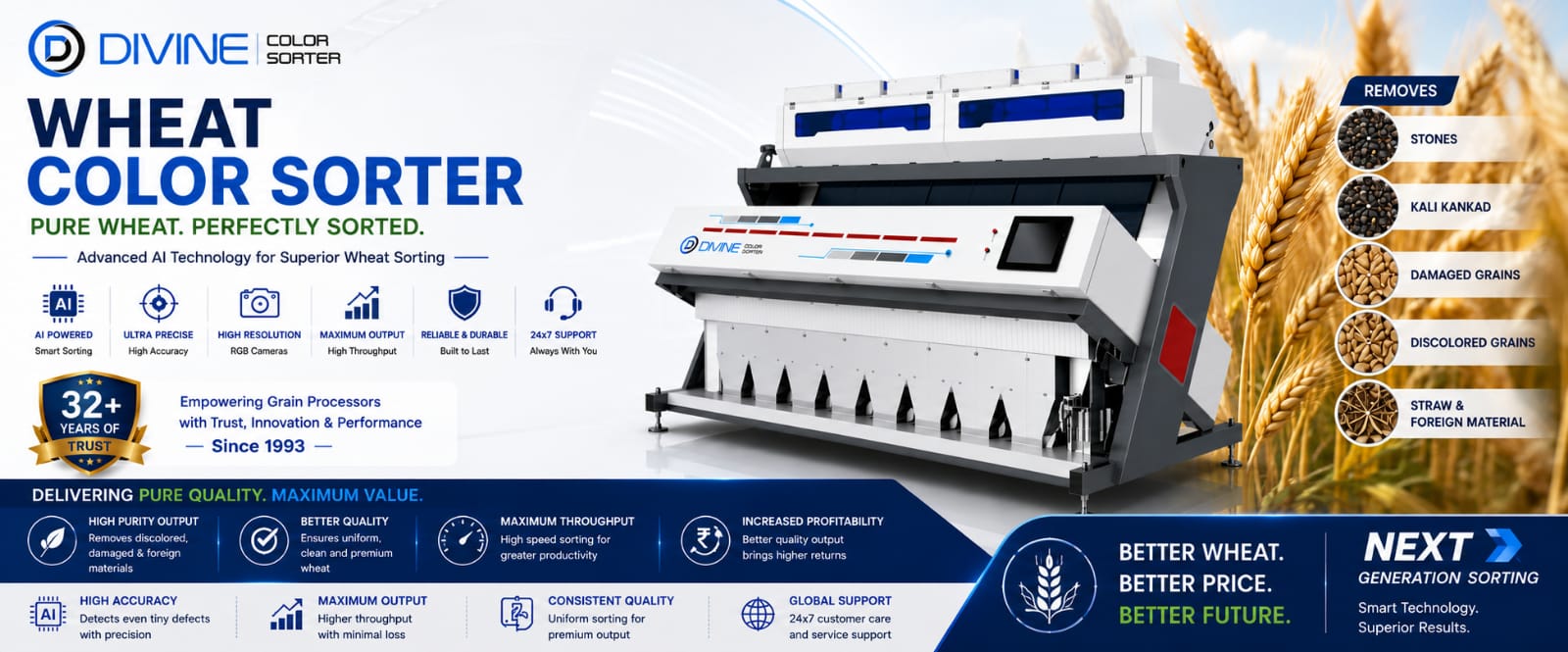 Wheat Color Sorter Banner